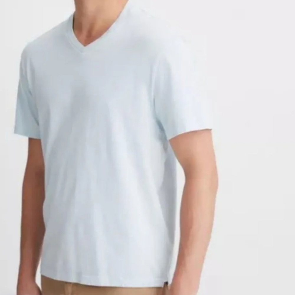 506. VINCE. Classic Crew Neck T-shirt | Color: Shirting Blue - Picture 2 of 10